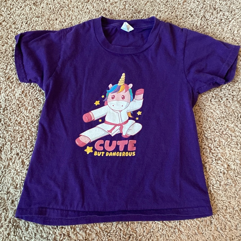 Unicorn karate tae kwon do ninja t shirt size 5 XS